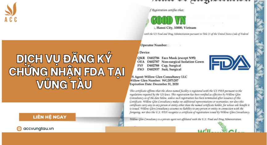 Dịch vụ đăng ký chứng nhận FDA tại Vũng Tàu