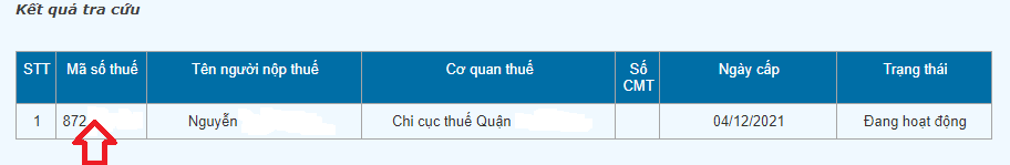 Mã số thuế cá nhân