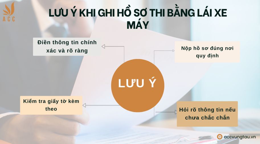 Lưu ý khi ghi hồ sơ thi bằng lái xe máy