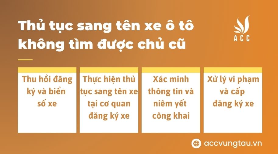 Thủ tục sang tên xe ô tô không tìm được chủ cũ