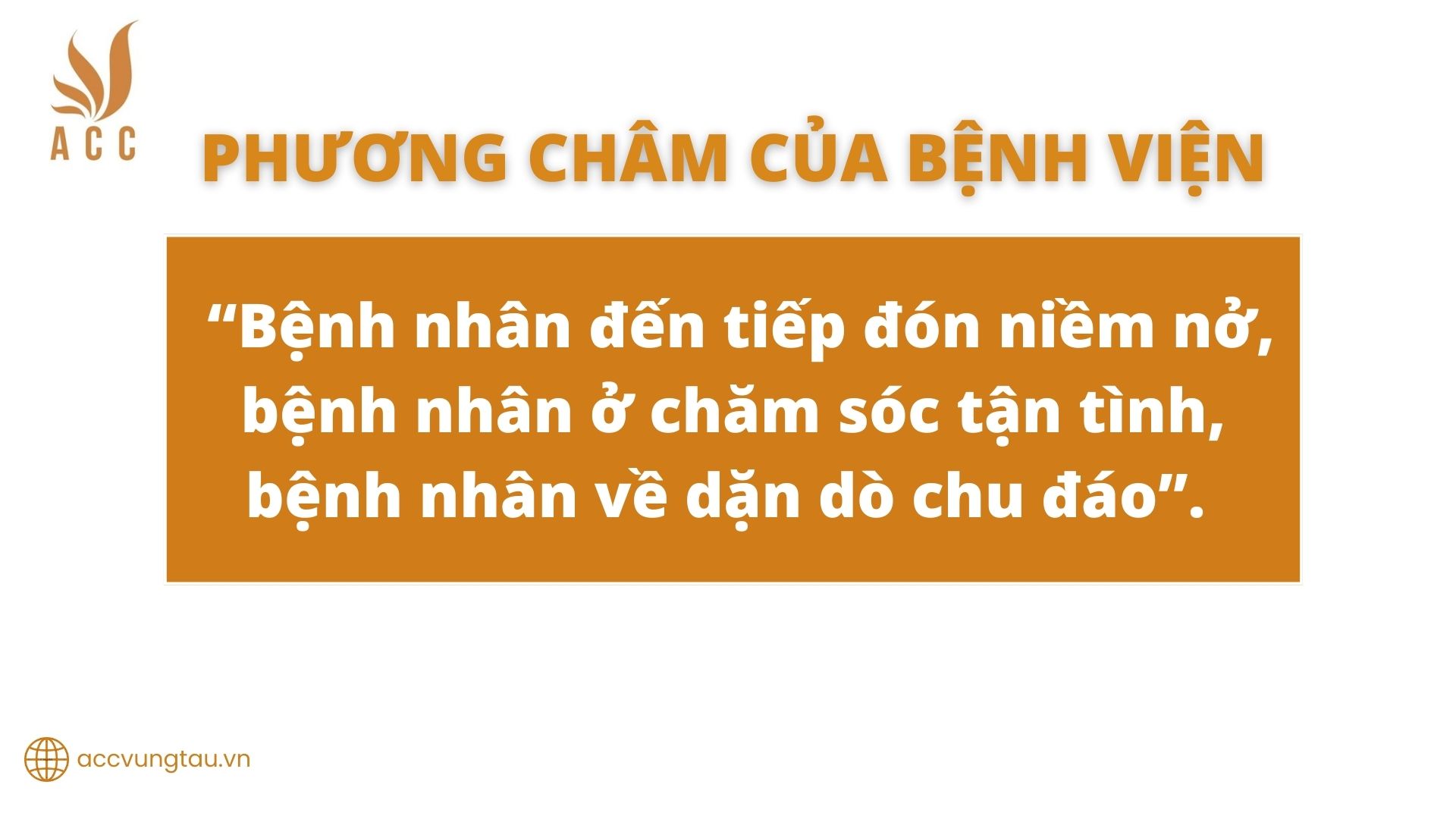 Phương châm của Bệnh viện đa khoa Vạn Phước