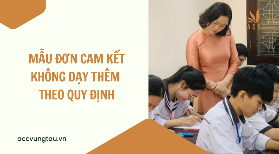 đơn cam kết không dạy thêm