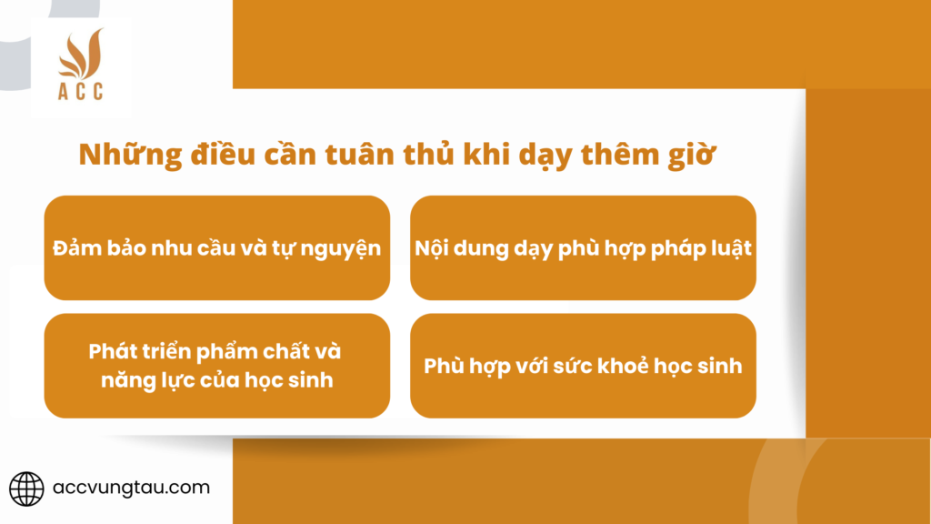 Những điều cần tuân thủ khi dạy thêm giờ
