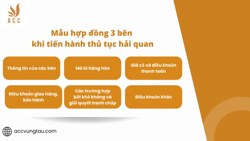 Nội dung mẫu hợp đồng 3 b&ecirc;n khi tiến h&agrave;nh thủ tục hải quan