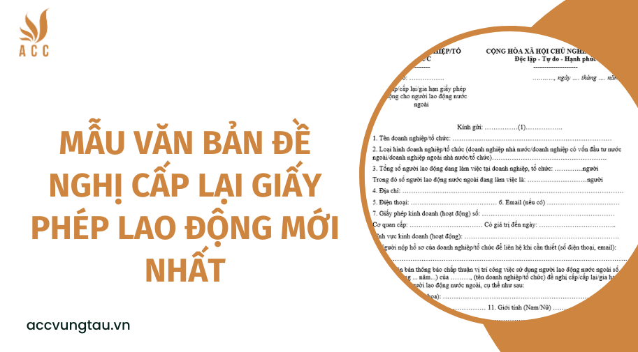 Mẫu văn bản đề nghị cấp lại giấy phép lao động mới nhất