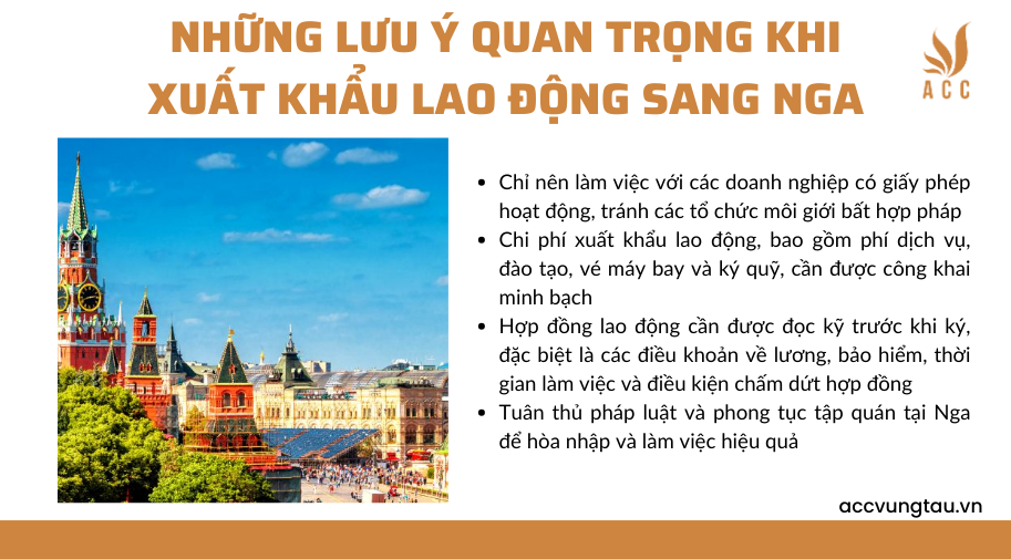 Những lưu ý quan trọng khi xuất khẩu lao động sang Nga