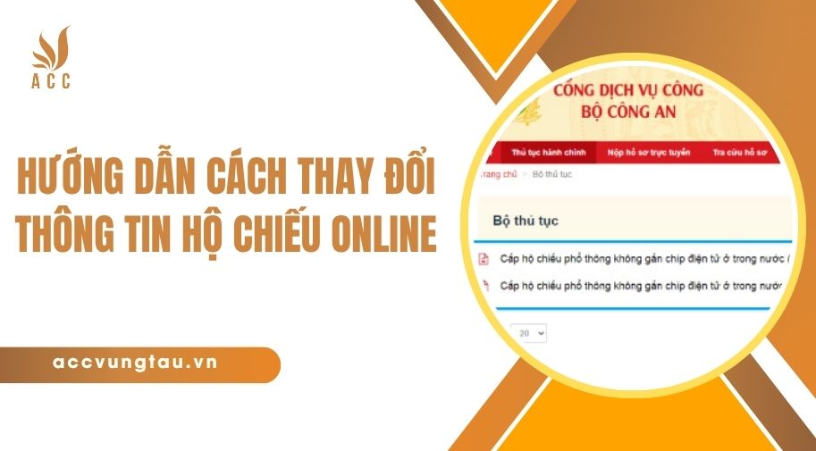 Hướng dẫn thay đổi thông tin hộ chiếu online