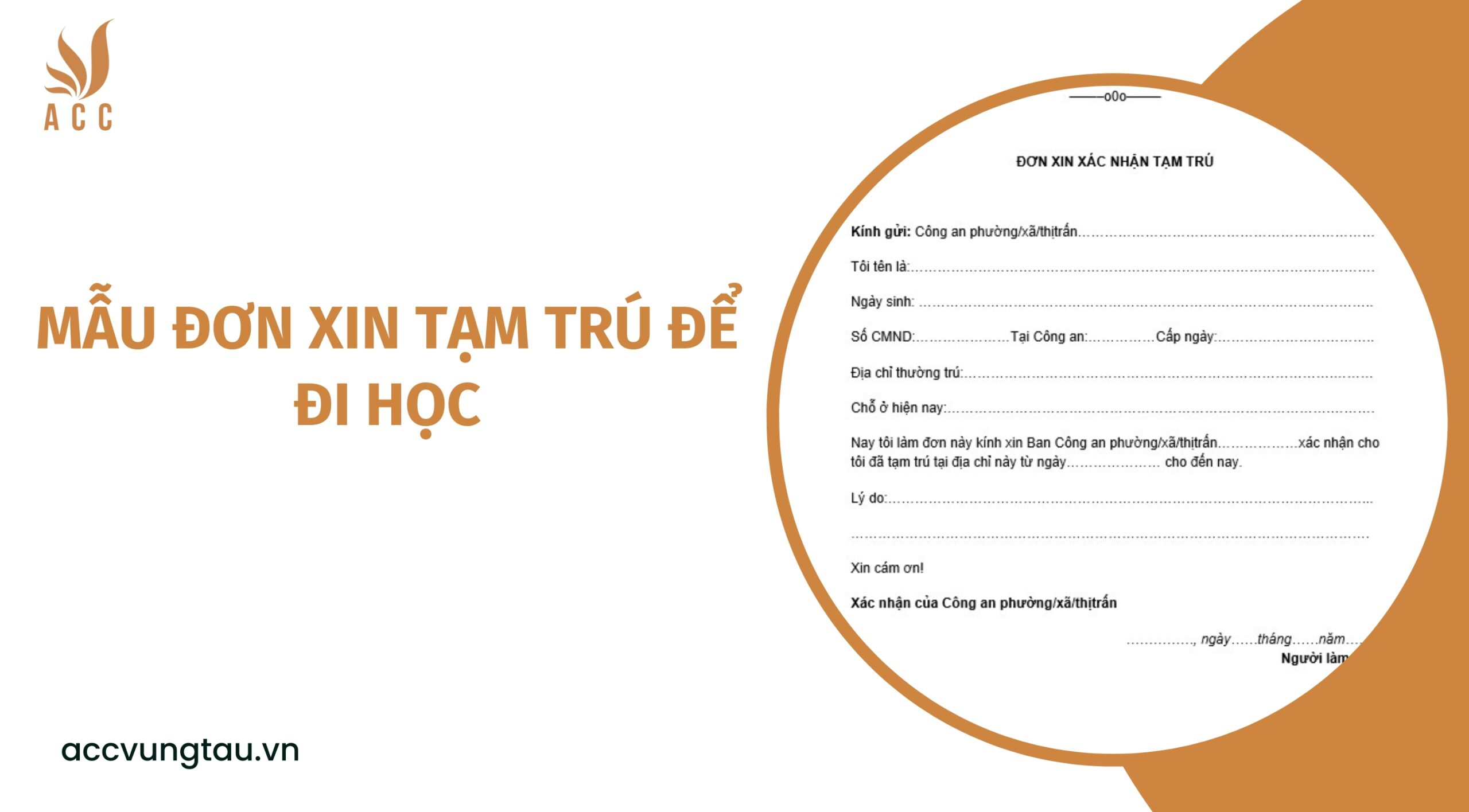 Mẫu đơn xin tạm trú để đi học
