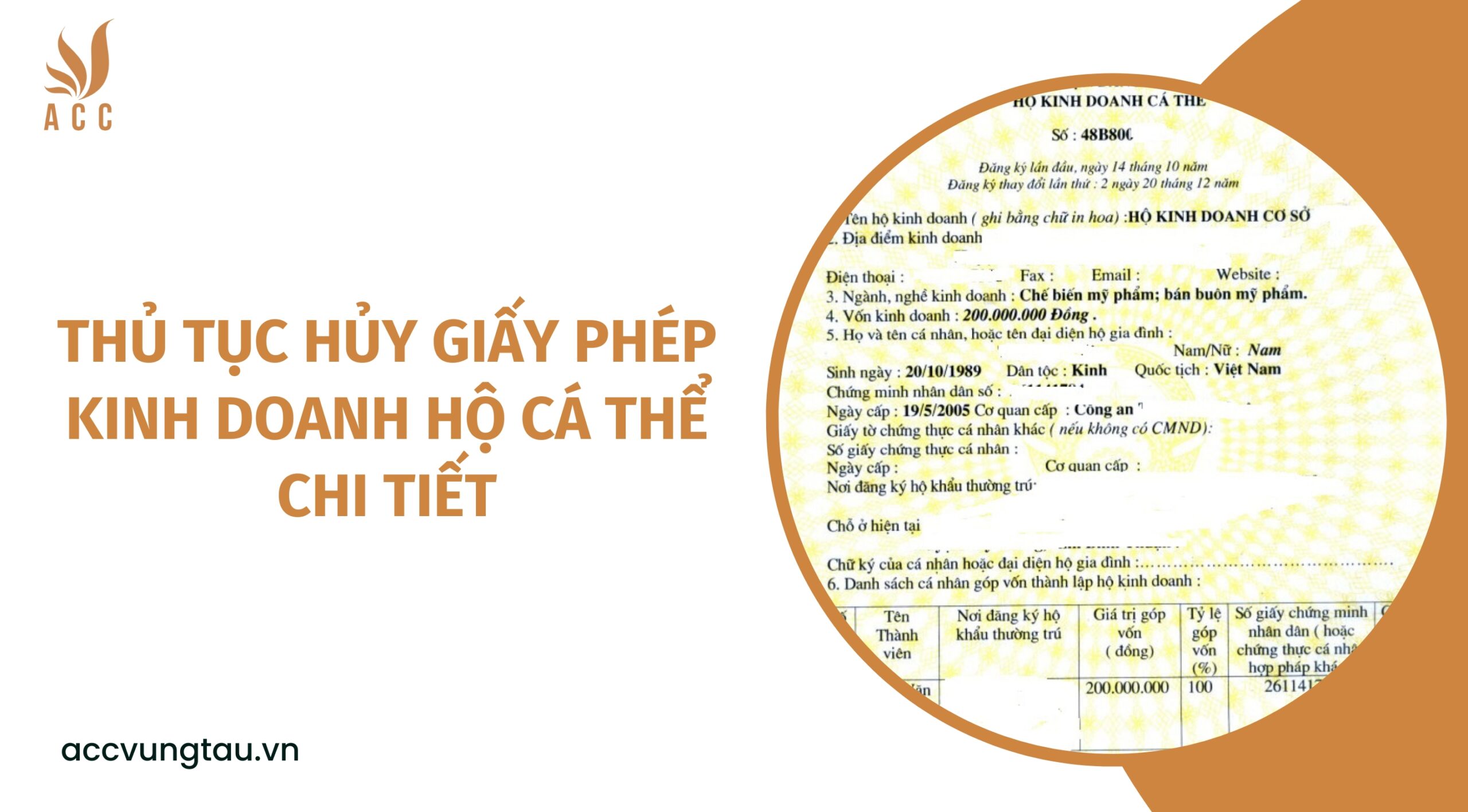 Thủ tục hủy giấy phép kinh doanh hộ cá thể chi tiết