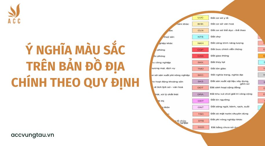 Ý nghĩa màu sắc trên bản đồ địa chính theo quy định