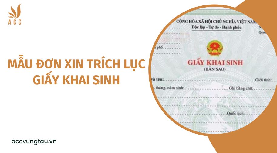 Mẫu đơn xin trích lục giấy khai sinh