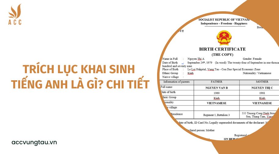 Trích lục khai sinh tiếng Anh là gì? chi tiết